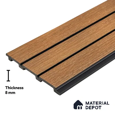 Wooden Look PN 03297 8 ft x 4.9 inch Charcoal Panel - 8 mm | Suitable for Feature Wall, TV Unit & Living Room | Width is Subjected to 5% Variation