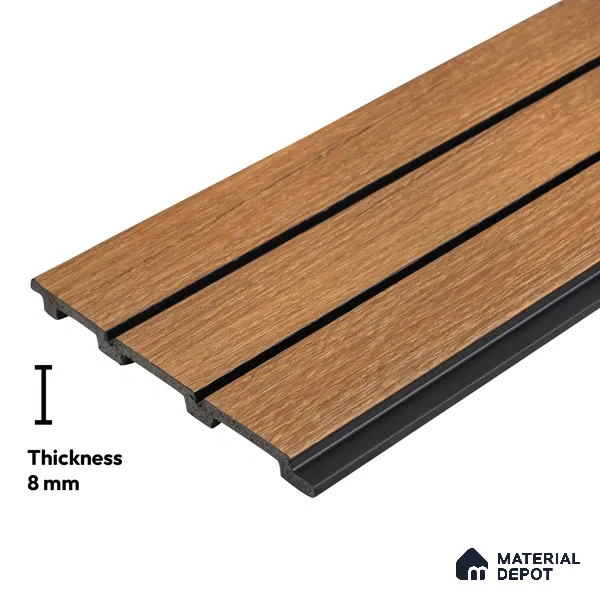Wooden Look PN 03297 8 ft x 4.9 inch Charcoal Panel - 8 mm | Suitable for Feature Wall, TV Unit & Living Room | Width is Subjected to 5% Variation