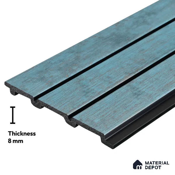 Blue Rustic Look PN 03299 8 ft x 4.9 inch Charcoal Panel - 8 mm | Suitable for Feature Wall, TV Unit & Living Room | Width is Subjected to 5% Variation