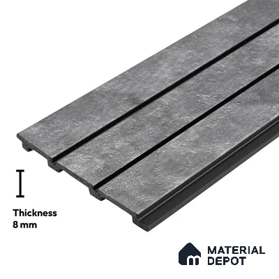 Grey Cement Look PN 03302 8 ft x 4.9 inch Charcoal Panel - 8 mm | Suitable for Feature Wall, TV Unit & Living Room | Width is Subjected to 5% Variation
