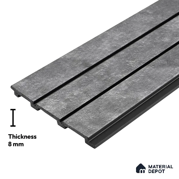 Grey Cement Look PN 03302 8 ft x 4.9 inch Charcoal Panel - 8 mm | Suitable for Feature Wall, TV Unit & Living Room | Width is Subjected to 5% Variation