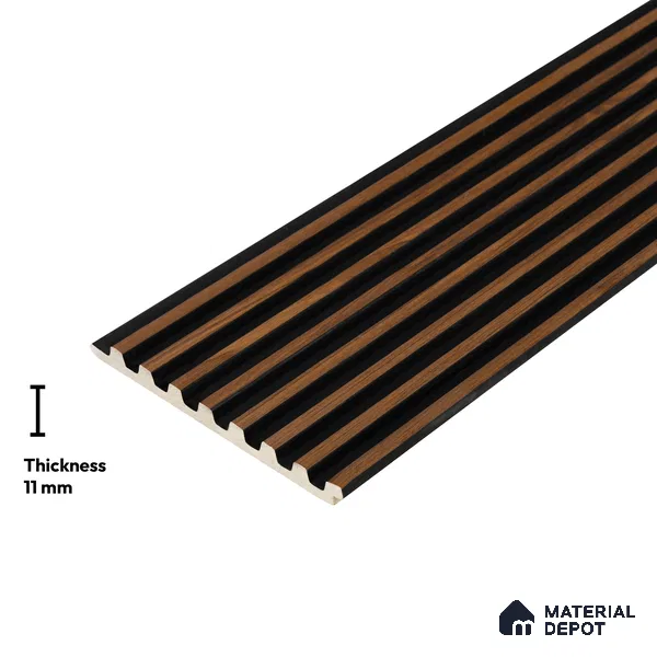 Wooden Look PN 03531 9.5 ft x 4.8 inch Charcoal Panel - 11 mm | Suitable for Feature Wall, TV Unit & Living Room | Width is Subjected to 5% Variation