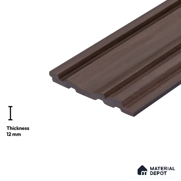 Wooden Look PN 03554 9.5 ft x 4.7 inch Charcoal Panel - 12 mm | Suitable for Feature Wall, TV Unit & Living Room | Width is Subjected to 5% Variation