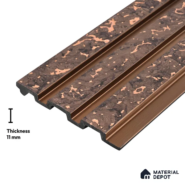 Brown Marble Look PN 03557 9.5 ft x 4.8 inch Charcoal Panel - 11 mm | Suitable for Feature Wall, TV Unit & Living Room | Width is Subjected to 5% Variation