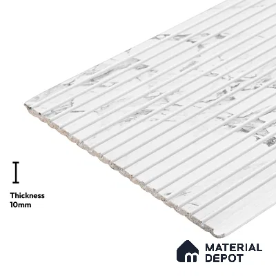 White Marble Look PN 03849 9.5 ft x 6 inch Charcoal Panel - 10 mm | Suitable for Feature Wall, TV Unit & Living Room | Width is Subjected to 5% Variation