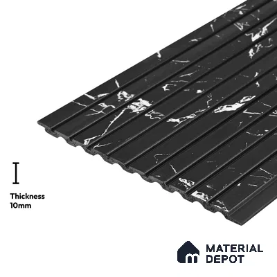 Black Marble Look PN 03869 9.5 ft x 6 inch Charcoal Panel - 10 mm | Suitable for Feature Wall, TV Unit & Living Room | Width is Subjected to 5% Variation