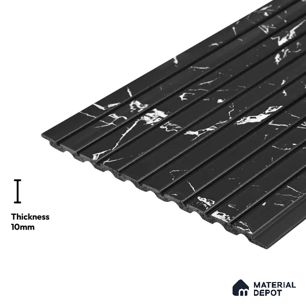 Black Marble Look PN 03869 9.5 ft x 6 inch Charcoal Panel - 10 mm | Suitable for Feature Wall, TV Unit & Living Room | Width is Subjected to 5% Variation