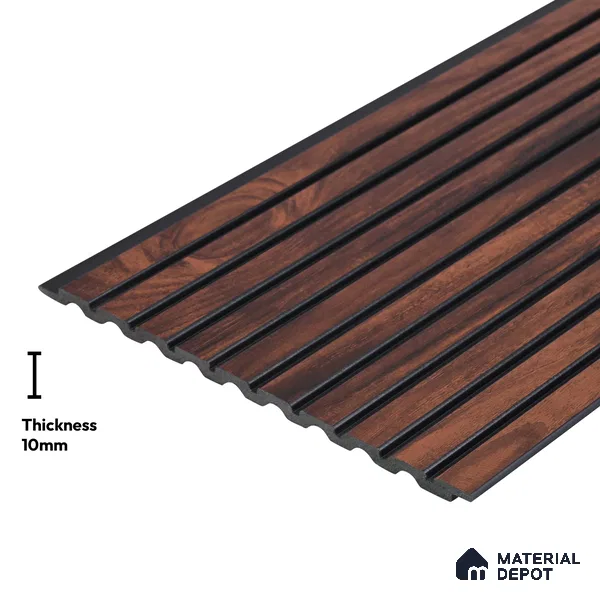 Wooden Look PN 03871 9.5 ft x 6 inch Charcoal Panel - 10 mm | Suitable for Feature Wall, TV Unit & Living Room | Width is Subjected to 5% Variation