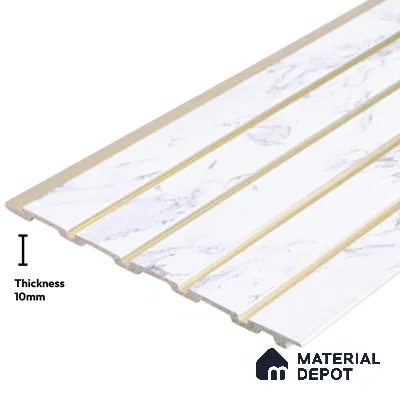 White Marble Look PN 03875 9.5 ft x 6 inch Charcoal Panel - 10 mm | Suitable for Feature Wall, TV Unit & Living Room | Width is Subjected to 5% Variation