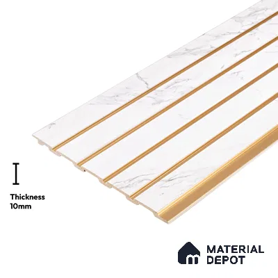 Cream Marble Look PN 03876 9.5 ft x 6 inch Charcoal Panel - 10 mm | Suitable for Feature Wall, TV Unit & Living Room | Width is Subjected to 5% Variation