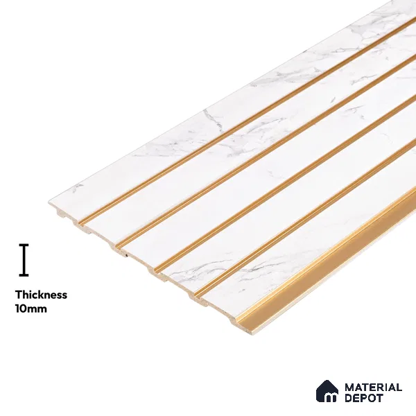 Cream Marble Look PN 03876 9.5 ft x 6 inch Charcoal Panel - 10 mm | Suitable for Feature Wall, TV Unit & Living Room | Width is Subjected to 5% Variation
