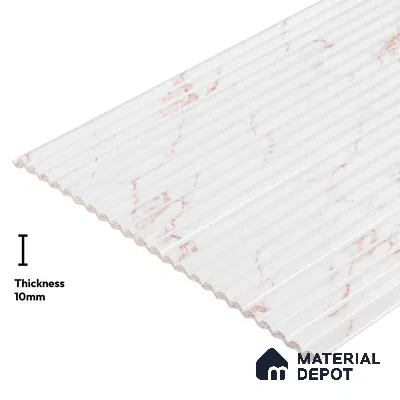 White Marble Look PN 03882 9.5 ft x 6 inch Charcoal Panel - 10 mm | Suitable for Feature Wall, TV Unit & Living Room | Width is Subjected to 5% Variation