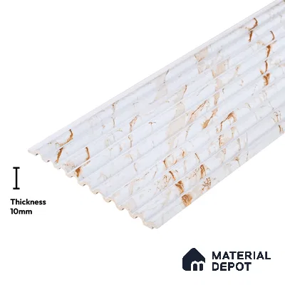 White Marble Look PN 03898 9.5 ft x 6 inch Charcoal Panel - 10 mm | Suitable for Feature Wall, TV Unit & Living Room | Width is Subjected to 5% Variation