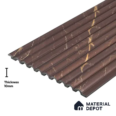Brown Marble Look PN 03901 9.5 ft x 6 inch Charcoal Panel - 10 mm | Suitable for Feature Wall, TV Unit & Living Room | Width is Subjected to 5% Variation