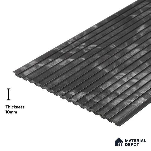 Grey Metallic Look PN 03908 9.5 ft x 6 inch Charcoal Panel - 10 mm | Suitable for Feature Wall, TV Unit & Living Room | Width is Subjected to 5% Variation