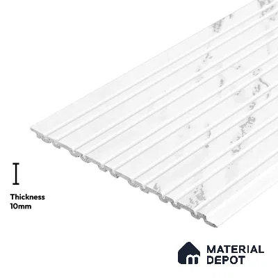 White Marble Look PN 03915 9.5 ft x 6 inch Charcoal Panel - 10 mm | Suitable for Feature Wall, TV Unit & Living Room | Width is Subjected to 5% Variation