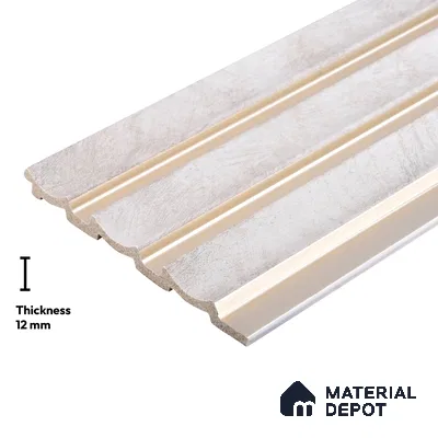 Beige Metallic Look PN 04064 9.5 ft x 4.9 inch Charcoal Panel - 12 mm | Suitable for Feature Wall, TV Unit & Living Room | Width is Subjected to 5% Variation