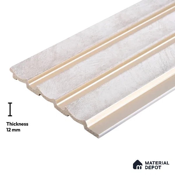 Beige Metallic Look PN 04064 9.5 ft x 4.9 inch Charcoal Panel - 12 mm | Suitable for Feature Wall, TV Unit & Living Room | Width is Subjected to 5% Variation