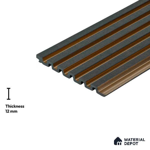 Grey Metallic Look PN 04067 B 9.5 ft x 4.9 inch Charcoal Panel - 12 mm | Suitable for Feature Wall, TV Unit & Living Room | Width is Subjected to 5% Variation