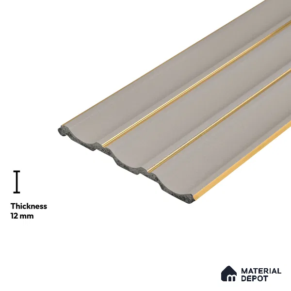 Grey Metallic Look PN 04068 9.5 ft x 4.9 inch Charcoal Panel - 12 mm | Suitable for Feature Wall, TV Unit & Living Room | Width is Subjected to 5% Variation