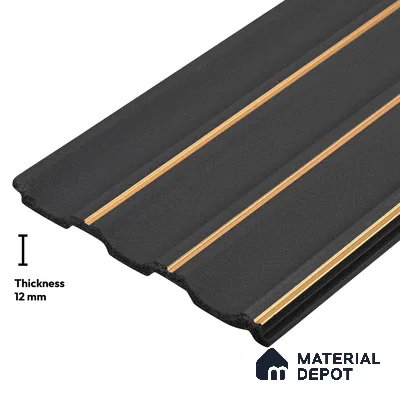 Wooden Look PN 04074 9.5 ft x 4.9 inch Charcoal Panel - 12 mm | Suitable for Feature Wall, TV Unit & Living Room | Width is Subjected to 5% Variation