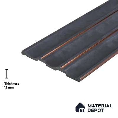 Wooden Look PN 04075 8 ft x 4.9 inch Charcoal Panel - 12 mm | Suitable for Feature Wall, TV Unit & Living Room | Width is Subjected to 5% Variation