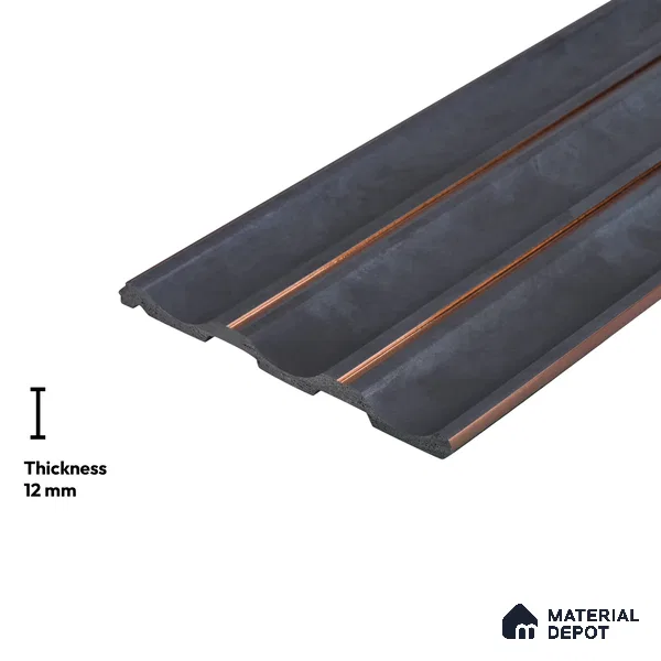 Wooden Look PN 04075 8 ft x 4.9 inch Charcoal Panel - 12 mm | Suitable for Feature Wall, TV Unit & Living Room | Width is Subjected to 5% Variation