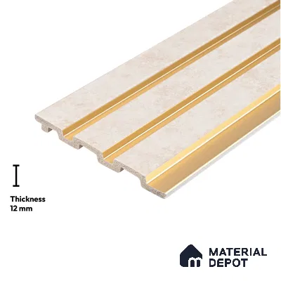 Beige Rustic Louver PN 04078 9.5 ft x 4.9 inch Charcoal Panel - 12 mm | Suitable for Feature Wall, TV Unit & Living Room | Width is Subjected to 5% Variation