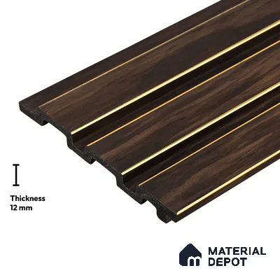 Wooden Look PN 04081 9.5 ft x 4.9 inch Charcoal Panel - 12 mm | Suitable for Feature Wall, TV Unit & Living Room | Width is Subjected to 5% Variation
