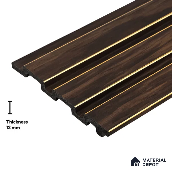 Wooden Look PN 04081 9.5 ft x 4.9 inch Charcoal Panel - 12 mm | Suitable for Feature Wall, TV Unit & Living Room | Width is Subjected to 5% Variation