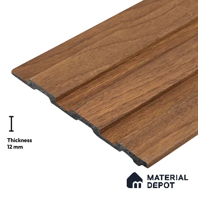 Wooden Look PN 04553 8 ft x 4.9 inch Charcoal Panel - 12 mm | Suitable for Feature Wall, TV Unit & Living Room | Width is Subjected to 5% Variation