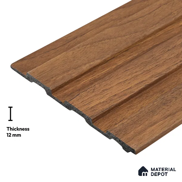 Wooden Look PN 04553 8 ft x 4.9 inch Charcoal Panel - 12 mm | Suitable for Feature Wall, TV Unit & Living Room | Width is Subjected to 5% Variation
