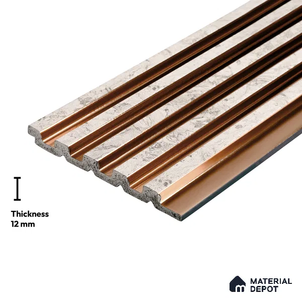 Cream Marble Look PN 04576 8 ft x 4.9 inch Charcoal Panel - 12 mm | Suitable for Feature Wall, TV Unit & Living Room | Width is Subjected to 5% Variation