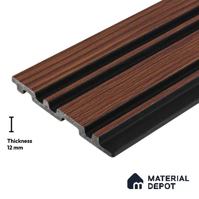 Wooden Look PN 04592 8 ft x 4.9 inch Charcoal Panel - 12 mm | Suitable for Feature Wall, TV Unit & Living Room | Width is Subjected to 5% Variation