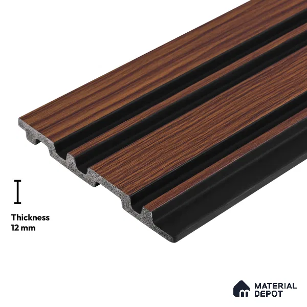 Wooden Look PN 04592 8 ft x 4.9 inch Charcoal Panel - 12 mm | Suitable for Feature Wall, TV Unit & Living Room | Width is Subjected to 5% Variation