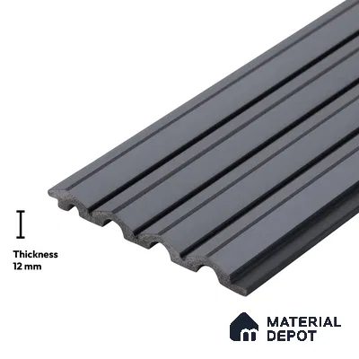 Grey Plain Colour Look PN 04612 9.5 ft x 4.7 inch Charcoal Panel - 12 mm | Suitable for Feature Wall, TV Unit & Living Room | Width is Subjected to 5% Variation
