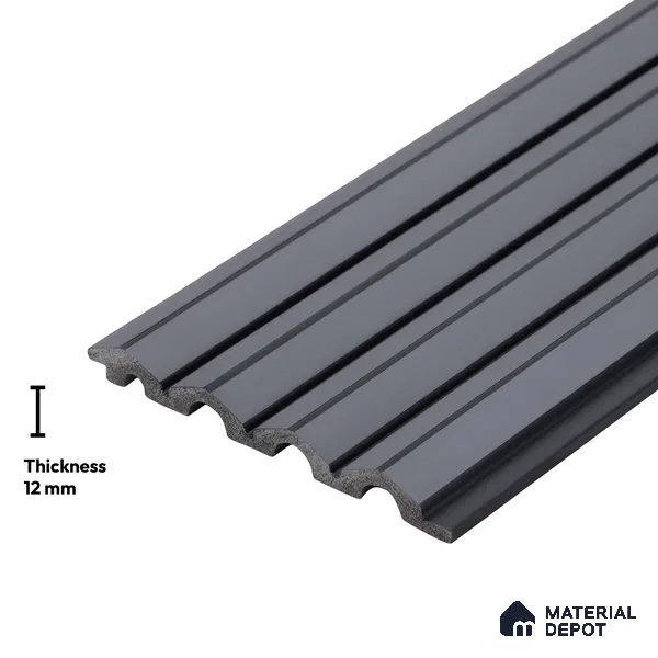 Grey Plain Colour Look PN 04612 9.5 ft x 4.7 inch Charcoal Panel - 12 mm | Suitable for Feature Wall, TV Unit & Living Room | Width is Subjected to 5% Variation