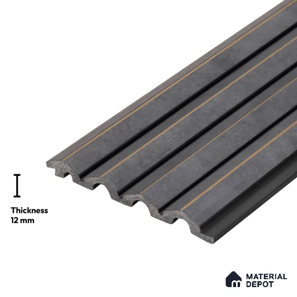 Grey Marble Look PN 04613 9.5 ft x 4.7 inch Charcoal Panel - 12 mm | Suitable for Feature Wall, TV Unit & Living Room | Width is Subjected to 5% Variation