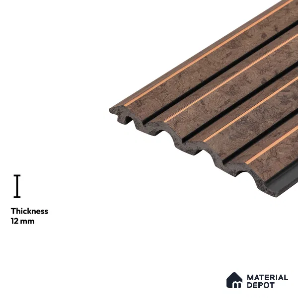 Brown Marble Look PN 04615 9.5 ft x 4.7 inch Charcoal Panel - 12 mm | Suitable for Feature Wall, TV Unit & Living Room | Width is Subjected to 5% Variation