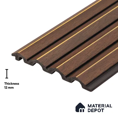 Wooden Look PN 04616 8 ft x 4.7 inch Charcoal Panel - 12 mm | Suitable for Feature Wall, TV Unit & Living Room | Width is Subjected to 5% Variation