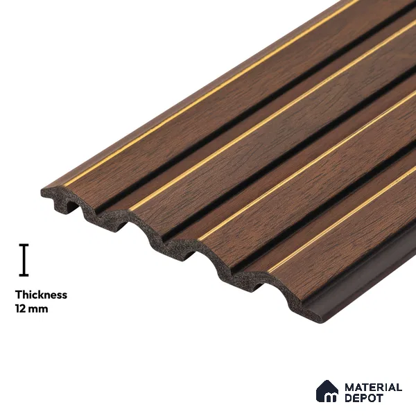 Wooden Look PN 04616 8 ft x 4.7 inch Charcoal Panel - 12 mm | Suitable for Feature Wall, TV Unit & Living Room | Width is Subjected to 5% Variation
