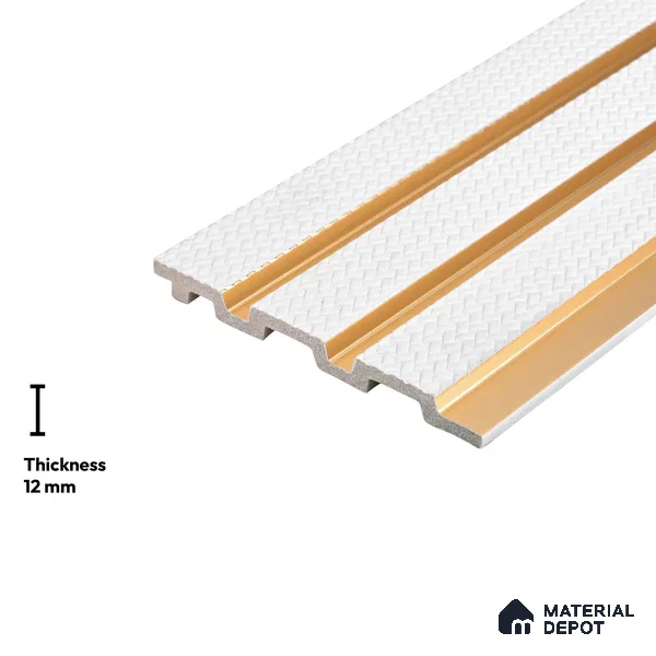 White Marble Look PN 04622 9.5 ft x 4.7 inch Charcoal Panel - 12 mm | Suitable for Feature Wall, TV Unit & Living Room | Width is Subjected to 5% Variation