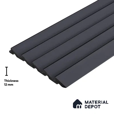 Grey Plain Colour Look PN 04627 9.5 ft x 4.7 inch Charcoal Panel - 12 mm | Suitable for Feature Wall, TV Unit & Living Room | Width is Subjected to 5% Variation