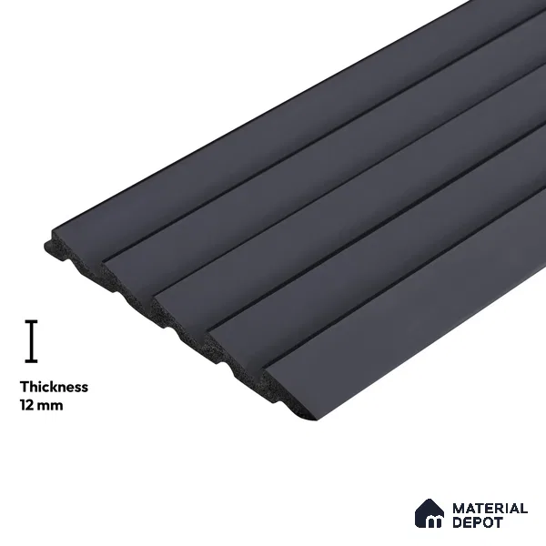 Grey Plain Colour Look PN 04627 9.5 ft x 4.7 inch Charcoal Panel - 12 mm | Suitable for Feature Wall, TV Unit & Living Room | Width is Subjected to 5% Variation