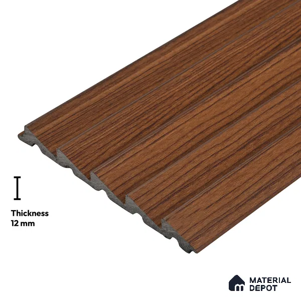 Wooden Look PN 04631 9.5 ft x 4.7 inch Charcoal Panel - 12 mm | Suitable for Feature Wall, TV Unit & Living Room | Width is Subjected to 5% Variation