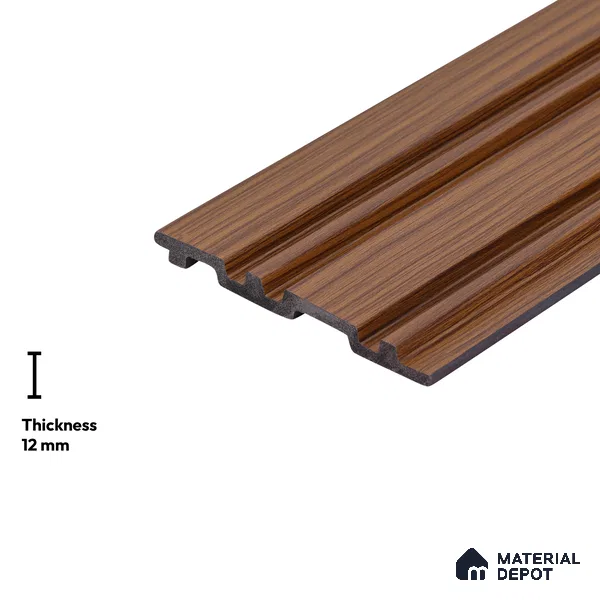 Wooden Look PN 04644 9.5 ft x 4.7 inch Charcoal Panel - 12 mm | Suitable for Feature Wall, TV Unit & Living Room | Width is Subjected to 5% Variation
