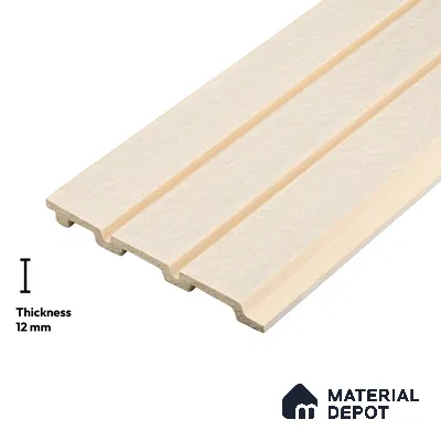 Ivory Fabric Look PN 04647 9.5 ft x 4.7 inch Charcoal Panel - 12 mm | Suitable for Feature Wall, TV Unit & Living Room | Width is Subjected to 5% Variation