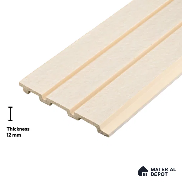 Ivory Fabric Look PN 04647 9.5 ft x 4.7 inch Charcoal Panel - 12 mm | Suitable for Feature Wall, TV Unit & Living Room | Width is Subjected to 5% Variation