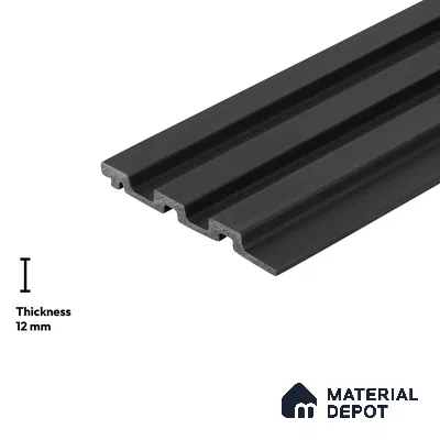 Black Plain Colour Look PN 04648 9.5 ft x 4.7 inch Charcoal Panel - 12 mm | Suitable for Feature Wall, TV Unit & Living Room | Width is Subjected to 5% Variation