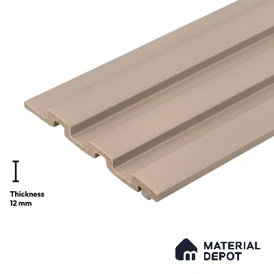 Beige Plain Colour Look PN 04873 B 9.5 ft x 4.7 inch Charcoal Panel - 12 mm | Suitable for Feature Wall, TV Unit & Living Room | Width is Subjected to 5% Variation